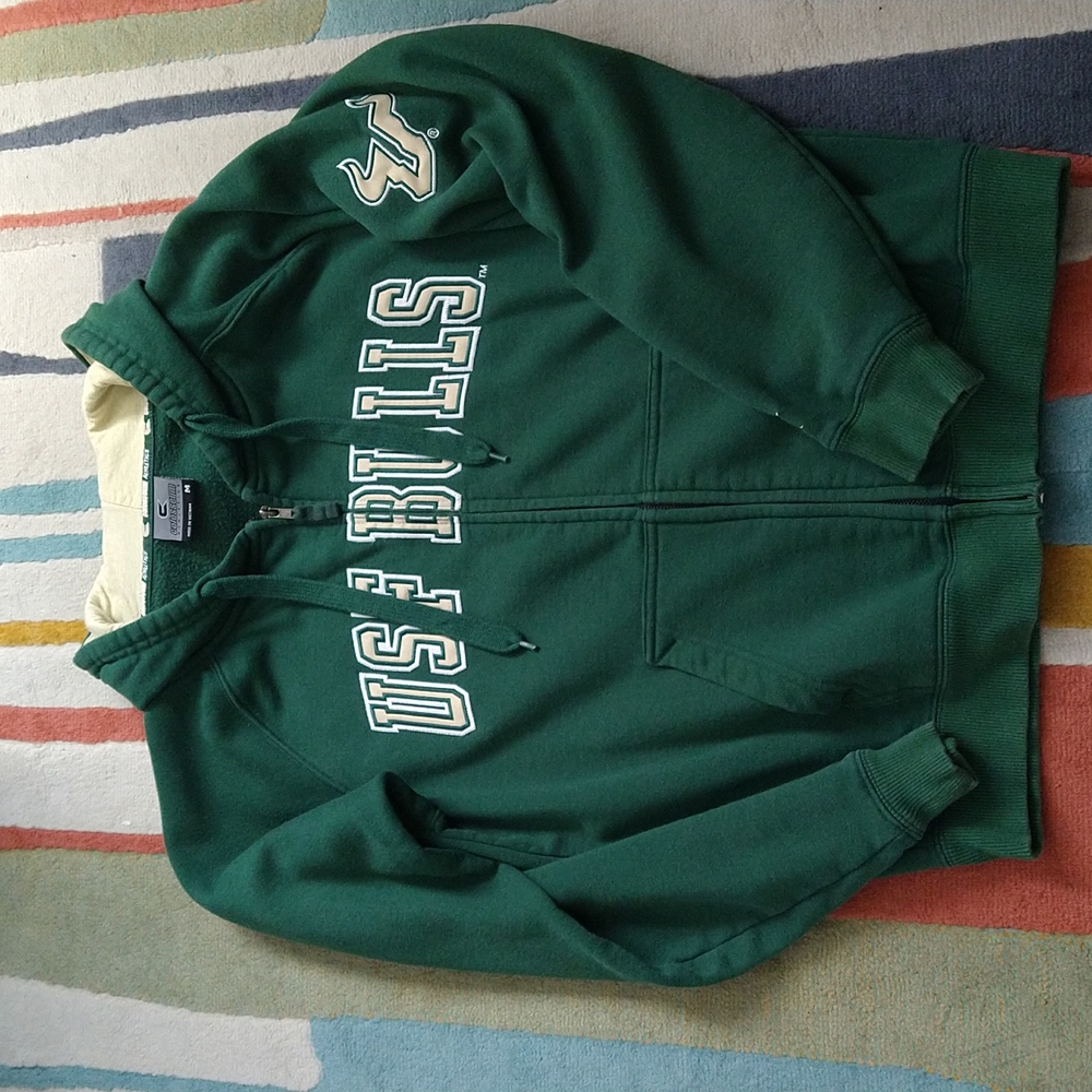Colosseum USF Bulls South Florida full zip hoodie size M